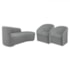 Kit Sofá Curvo França 160cm LD. e 2 Poltronas Luiza Max Conforto, Elegância e Design Moderno Bouclé Cinza