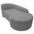 Kit Sofá Curvo França 160cm LD. e 2 Poltronas Luiza Max Conforto, Elegância e Design Moderno Bouclé Cinza