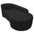 Kit Sofá Curvo França 160cm LD. e 2 Poltronas Luiza Max Conforto, Elegância e Design Moderno Bouclé Preto
