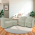 Kit Sofá Curvo França 160cm LD. e 2 Poltronas Luiza Max Conforto, Elegância e Design Moderno Bouclé Verde Oliva