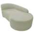 Kit Sofá Curvo França 160cm LD. e 2 Poltronas Luiza Max Conforto, Elegância e Design Moderno Bouclé Verde Oliva