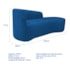 Kit Sofá Curvo França 160cm LD. e 2 Poltronas Luiza Max Conforto, Elegância e Design Moderno Linho Azul Royal