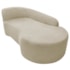 Kit Sofá Curvo França 160cm LD. e 2 Poltronas Luiza Max Conforto, Elegância e Design Moderno Linho Bege