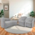 Kit Sofá Curvo França 160cm LD. e 2 Poltronas Luiza Max Conforto, Elegância e Design Moderno Linho Cinza Claro
