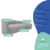 Kit Sofá Curvo França 160cm LD. e 2 Poltronas Luiza Max Conforto, Elegância e Design Moderno Linho Cinza Claro