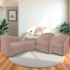 Kit Sofá Curvo França 160cm LD. e 2 Poltronas Luiza Max Conforto, Elegância e Design Moderno Linho Rose