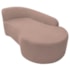 Kit Sofá Curvo França 160cm LD. e 2 Poltronas Luiza Max Conforto, Elegância e Design Moderno Linho Rose