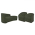 Kit Sofá Curvo França 160cm LD. e 2 Poltronas Luiza Max Conforto, Elegância e Design Moderno Linho Verde