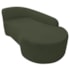 Kit Sofá Curvo França 160cm LD. e 2 Poltronas Luiza Max Conforto, Elegância e Design Moderno Linho Verde