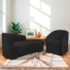 Kit Sofá Curvo França 160cm LD. e Poltrona Luiza Max Conforto, Elegância e Design Moderno Bouclé Preto