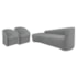 Kit Sofá Curvo França 180cm L.E e 2 Poltronas Luiza Max Conforto, Elegância e Design Moderno Bouclé Cinza