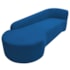 Kit Sofá Curvo França 180cm L.E e 2 Poltronas Luiza Max Conforto, Elegância e Design Moderno Linho Azul Royal