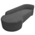 Kit Sofá Curvo França 180cm L.E e 2 Poltronas Luiza Max Conforto, Elegância e Design Moderno Linho Cinza Escuro