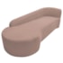 Kit Sofá Curvo França 180cm L.E e 2 Poltronas Luiza Max Conforto, Elegância e Design Moderno Linho Rose