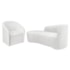 Kit Sofá Curvo França 180cm L.E e Poltrona Luiza Max Conforto, Elegância e Design Moderno Bouclé Branco