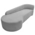 Kit Sofá Curvo França 180cm L.E e Poltrona Luiza Max Conforto, Elegância e Design Moderno Linho Cinza Claro