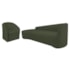 Kit Sofá Curvo França 180cm L.E e Poltrona Luiza Max Conforto, Elegância e Design Moderno Linho Verde