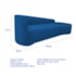 Kit Sofá Curvo França 180cm LD. e 2 Poltronas Luiza Max Conforto, Elegância e Design Moderno Linho Azul Royal