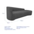 Kit Sofá Curvo França 180cm LD. e 2 Poltronas Luiza Max Conforto, Elegância e Design Moderno Linho Cinza Escuro