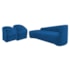 Kit Sofá Curvo França 200cm L.E e 2 Poltronas Luiza Max Conforto, Elegância e Design Moderno Linho Azul Royal