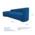 Kit Sofá Curvo França 200cm L.E e 2 Poltronas Luiza Max Conforto, Elegância e Design Moderno Linho Azul Royal