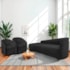 Kit Sofá Curvo França 200cm L.E e 2 Poltronas Luiza Max Conforto, Elegância e Design Moderno Linho Preto