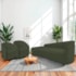 Kit Sofá Curvo França 200cm L.E e 2 Poltronas Luiza Max Conforto, Elegância e Design Moderno Linho Verde