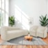 Kit Sofá Curvo França 200cm LD. e 2 Poltronas Luiza Max Conforto, Elegância e Design Moderno Bouclé Bege