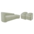 Kit Sofá Curvo França 200cm LD. e 2 Poltronas Luiza Max Conforto, Elegância e Design Moderno Bouclé Verde Oliva