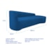 Kit Sofá Curvo França 200cm LD. e 2 Poltronas Luiza Max Conforto, Elegância e Design Moderno Linho Azul Royal