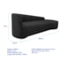 Kit Sofá Curvo França 200cm LD. e 2 Poltronas Luiza Max Conforto, Elegância e Design Moderno Linho Preto