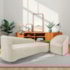 Kit Sofá Curvo França 200cm LD. e Poltrona Luiza Max Conforto, Elegância e Design Moderno Bouclé Bege