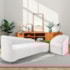 Kit Sofá Curvo França 200cm LD. e Poltrona Luiza Max Conforto, Elegância e Design Moderno Bouclé Branco