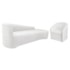 Kit Sofá Curvo França 200cm LD. e Poltrona Luiza Max Conforto, Elegância e Design Moderno Bouclé Branco
