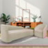 Kit Sofá Curvo França 200cm LD. e Poltrona Luiza Max Conforto, Elegância e Design Moderno Linho Bege
