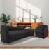 Kit Sofá Curvo França 200cm LD. e Poltrona Luiza Max Conforto, Elegância e Design Moderno Linho Preto