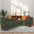 Kit Sofá Curvo França 200cm LD. e Poltrona Luiza Max Conforto, Elegância e Design Moderno Linho Verde