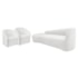 Kit Sofá Curvo França 220cm L.E e 2 Poltronas Luiza Max Conforto, Elegância e Design Moderno Bouclé Branco