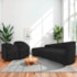 Kit Sofá Curvo França 220cm L.E e 2 Poltronas Luiza Max Conforto, Elegância e Design Moderno Bouclé Preto