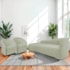 Kit Sofá Curvo França 220cm L.E e 2 Poltronas Luiza Max Conforto, Elegância e Design Moderno Bouclé Verde Oliva