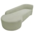 Kit Sofá Curvo França 220cm L.E e 2 Poltronas Luiza Max Conforto, Elegância e Design Moderno Bouclé Verde Oliva