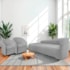 Kit Sofá Curvo França 220cm L.E e 2 Poltronas Luiza Max Conforto, Elegância e Design Moderno Linho Cinza Claro
