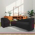 Kit Sofá Curvo França 220cm L.E e Poltrona Luiza Max Conforto, Elegância e Design Moderno Bouclé Preto