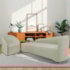 Kit Sofá Curvo França 220cm L.E e Poltrona Luiza Max Conforto, Elegância e Design Moderno Bouclé Verde Oliva