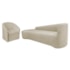 Kit Sofá Curvo França 220cm L.E e Poltrona Luiza Max Conforto, Elegância e Design Moderno Linho Bege