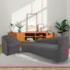 Kit Sofá Curvo França 220cm L.E e Poltrona Luiza Max Conforto, Elegância e Design Moderno Linho Cinza Escuro