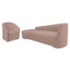 Kit Sofá Curvo França 220cm L.E e Poltrona Luiza Max Conforto, Elegância e Design Moderno Linho Rose