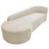 Kit Sofá Curvo França 250cm L.E e 2 Poltronas Luiza Max Conforto, Elegância e Design Moderno Bouclé Bege