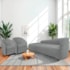 Kit Sofá Curvo França 250cm L.E e 2 Poltronas Luiza Max Conforto, Elegância e Design Moderno Bouclé Cinza