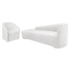 Kit Sofá Curvo França 250cm L.E e Poltrona Luiza Max Conforto, Elegância e Design Moderno Bouclé Branco